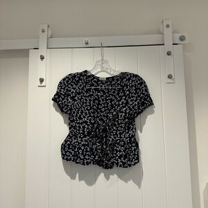 John Galt Floral Tie Top
